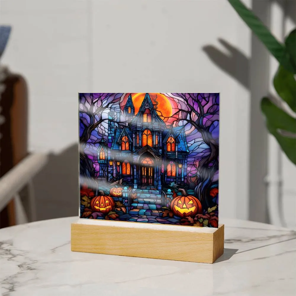 Halloween-House Stained Glass