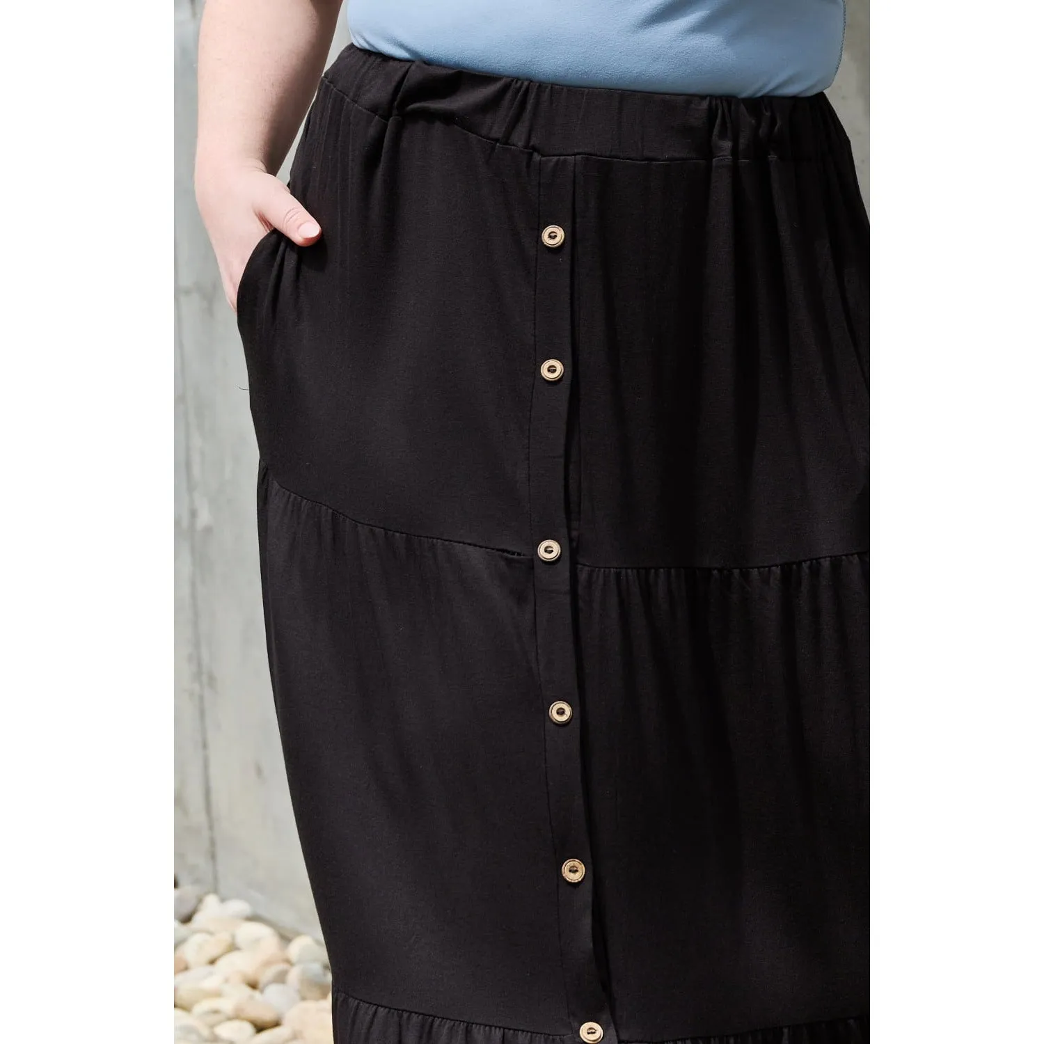 Heimish So Easy Full Size Solid Maxi Skirt