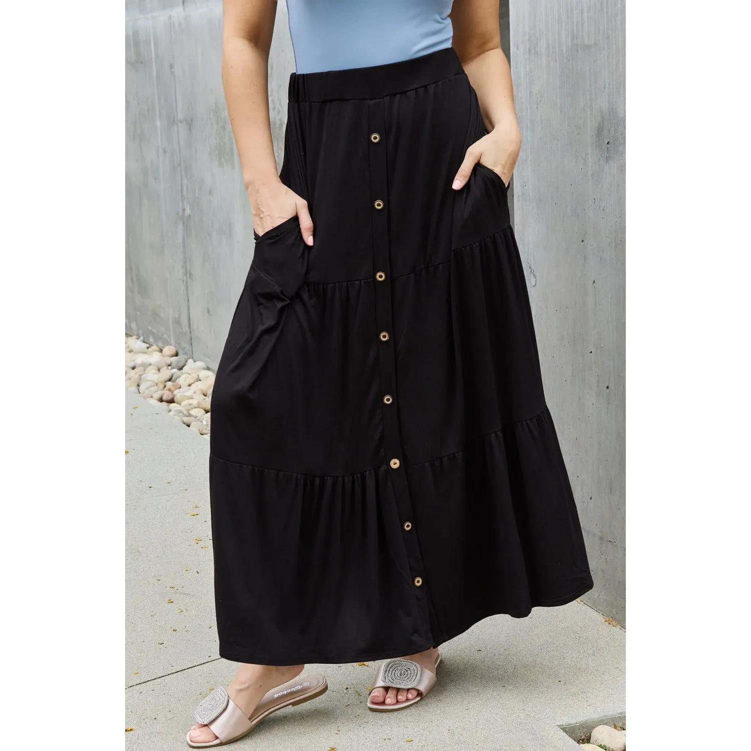 Heimish So Easy Full Size Solid Maxi Skirt