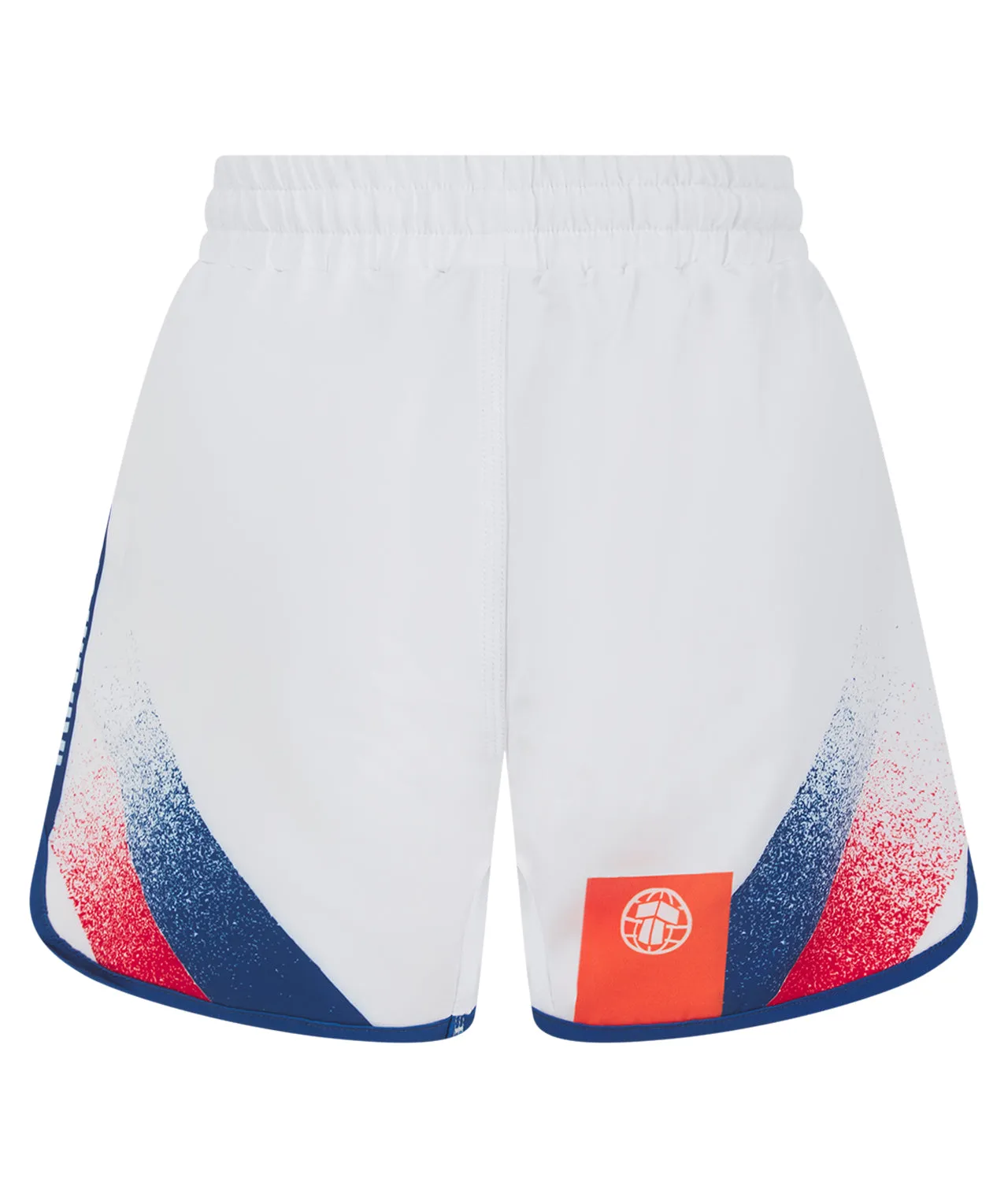 Ladies Abstract High Cut Shorts - White & Navy