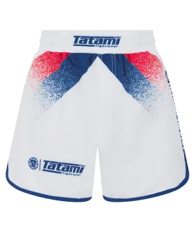 Ladies Abstract High Cut Shorts - White & Navy