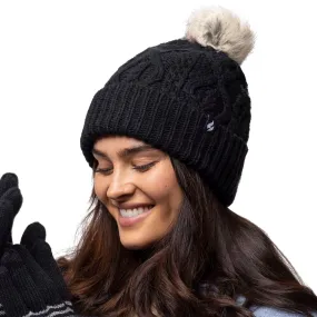 Ladies Solna Pom Pom Hat - Black