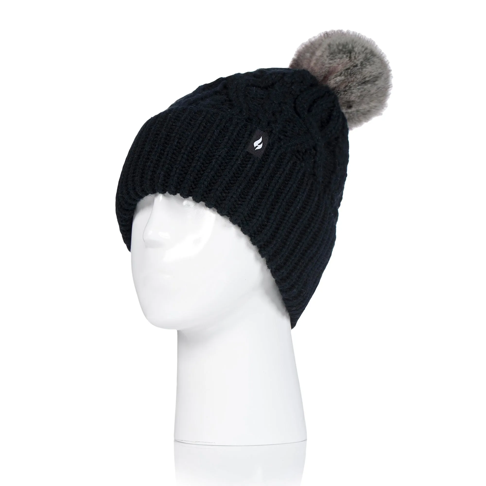 Ladies Solna Pom Pom Hat - Black