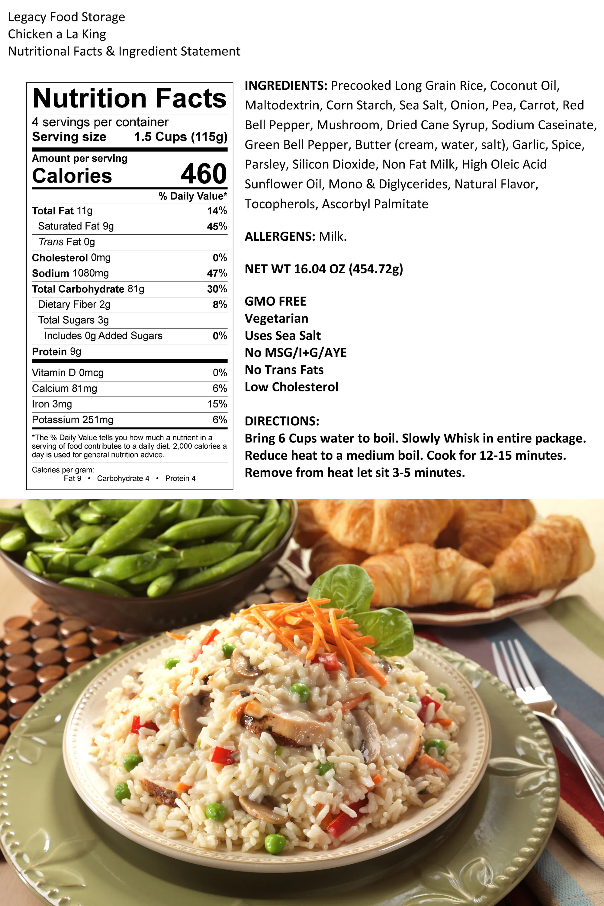 Legacy Gluten Free Entrée Bucket - 240 Servings