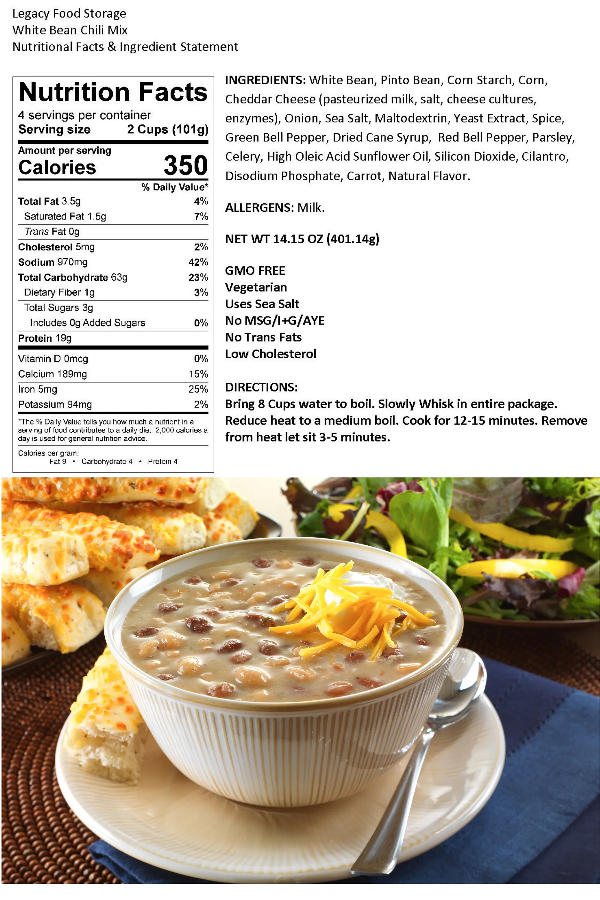 Legacy Premium Breakfast & Entrée Package - 2160 Servings