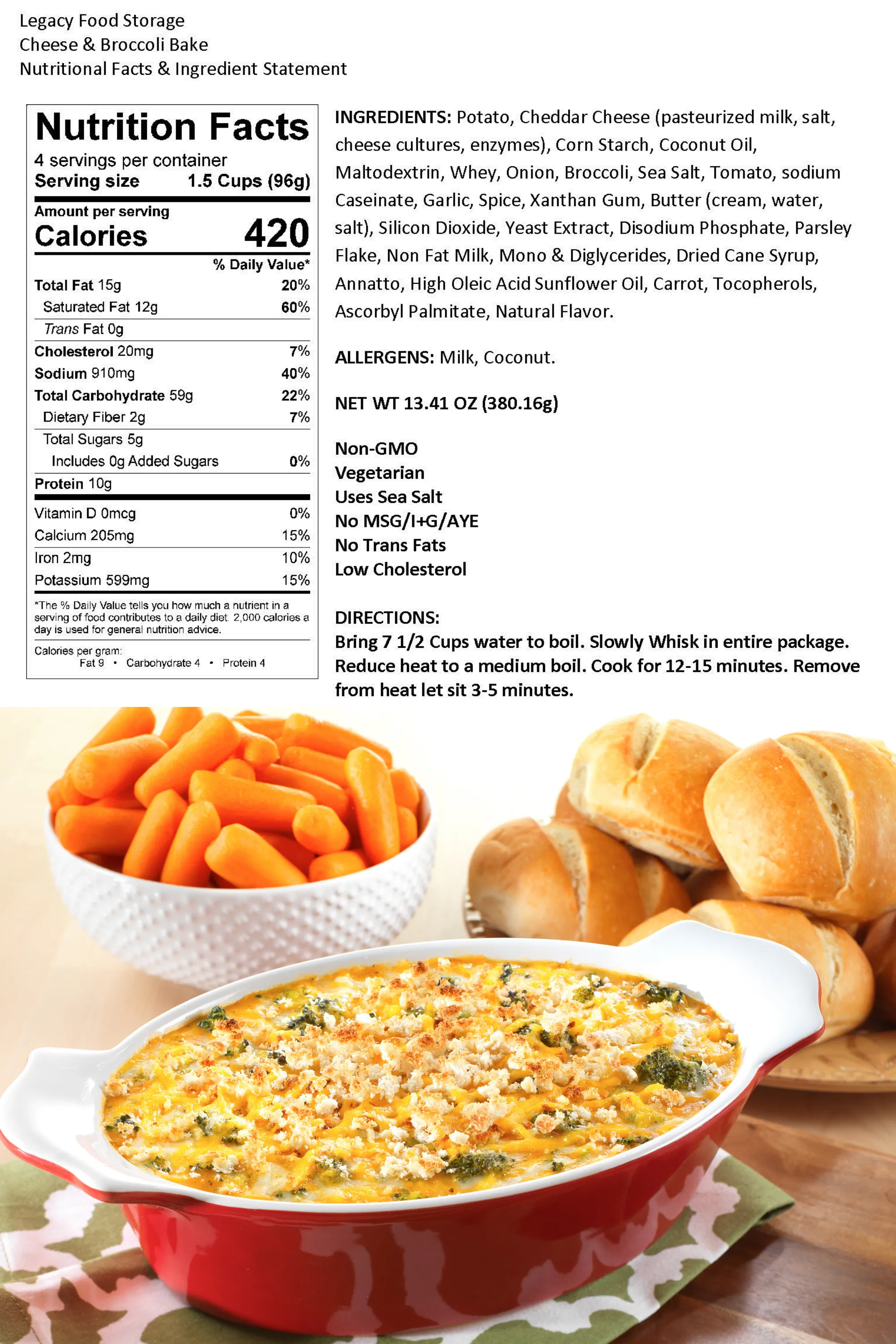 Legacy Premium Breakfast & Entrée Package - 2160 Servings