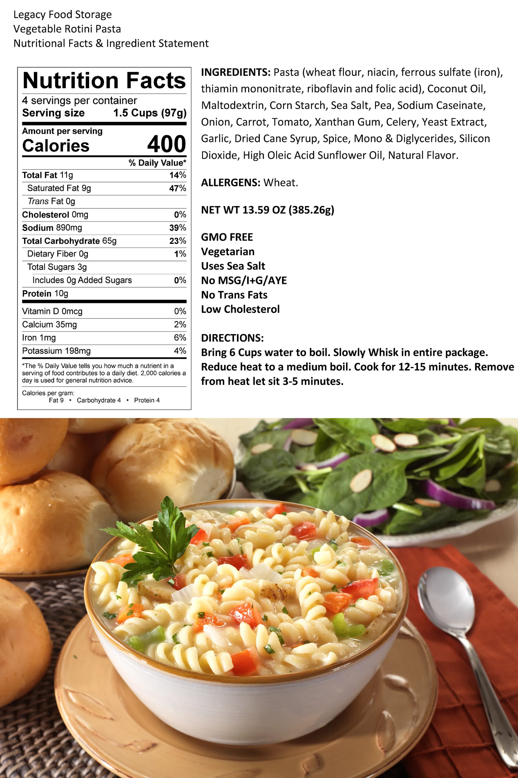 Legacy Premium Breakfast & Entrée Package - 2160 Servings