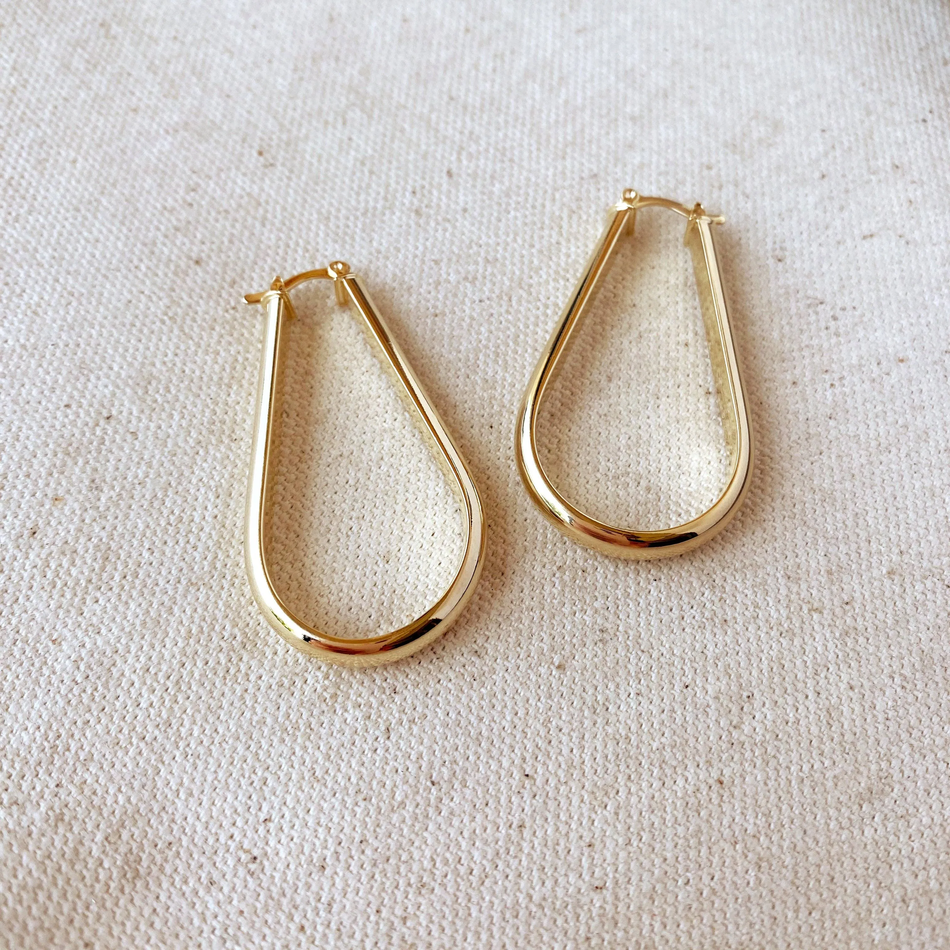 Long Drop Hoop Earrings