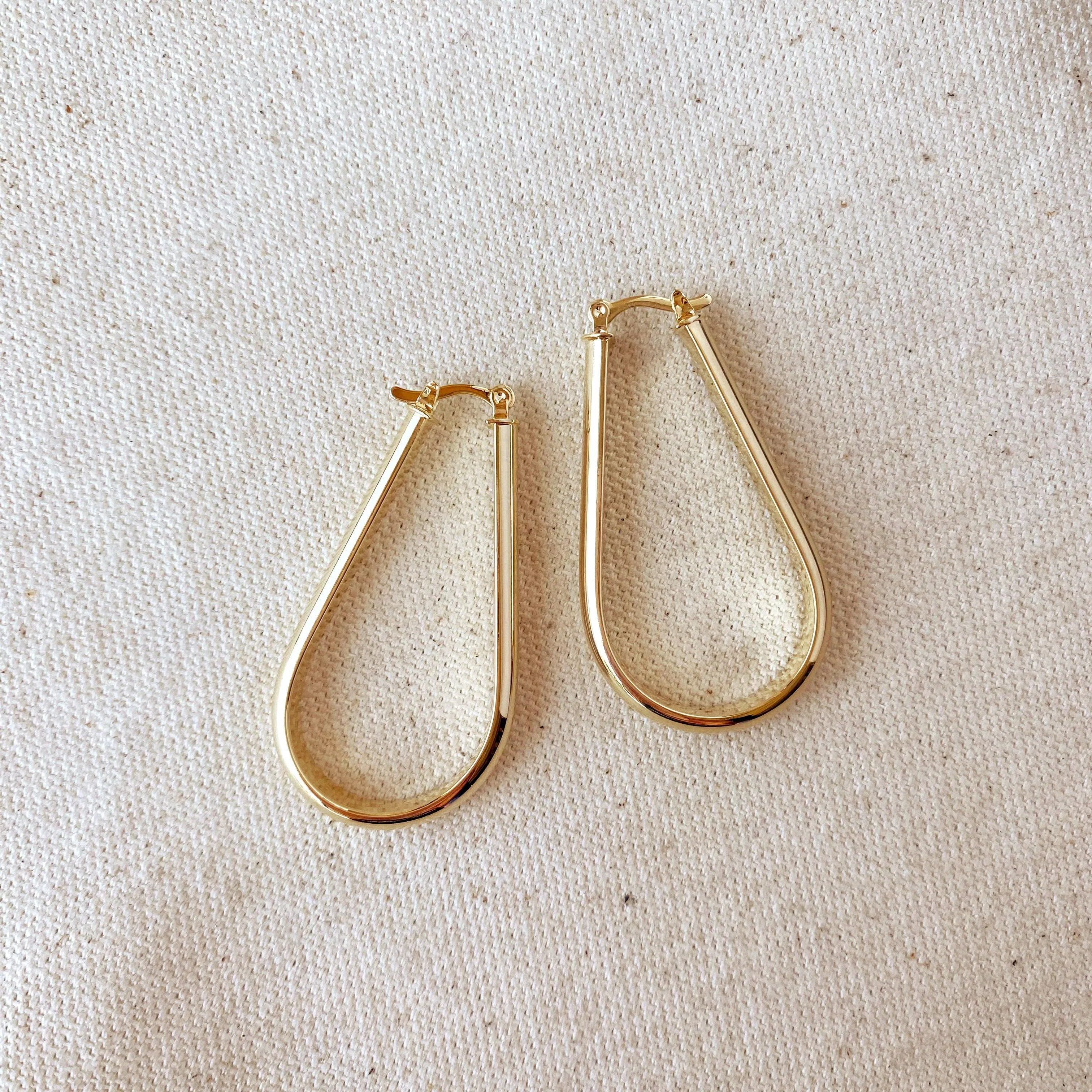 Long Drop Hoop Earrings