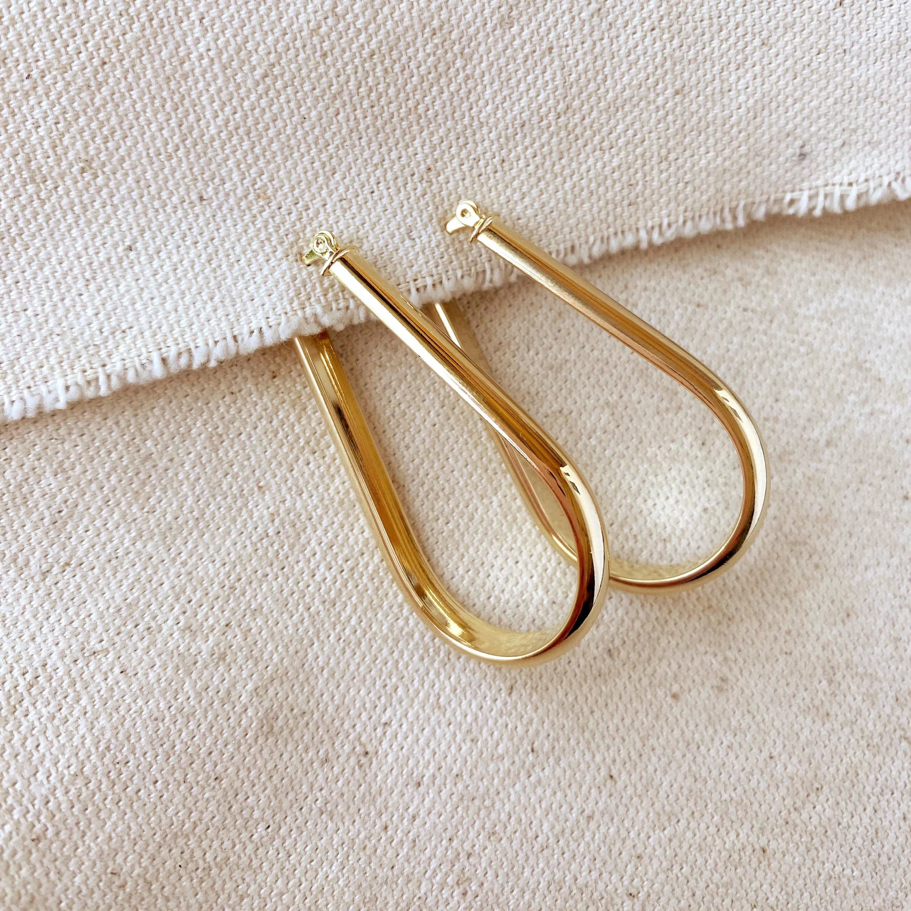 Long Drop Hoop Earrings