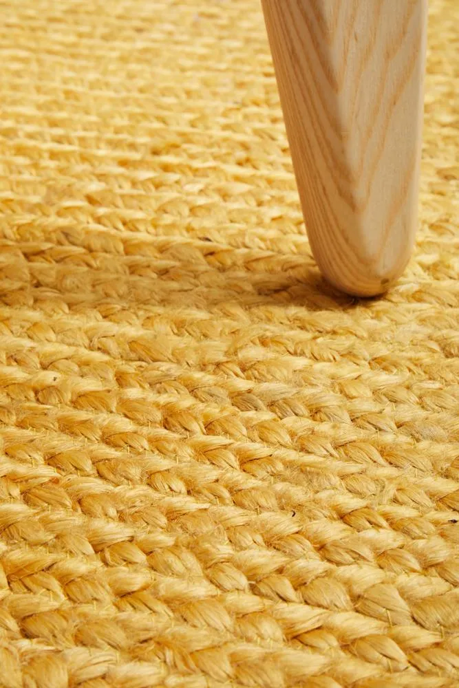 Manly Yellow Oval Rug