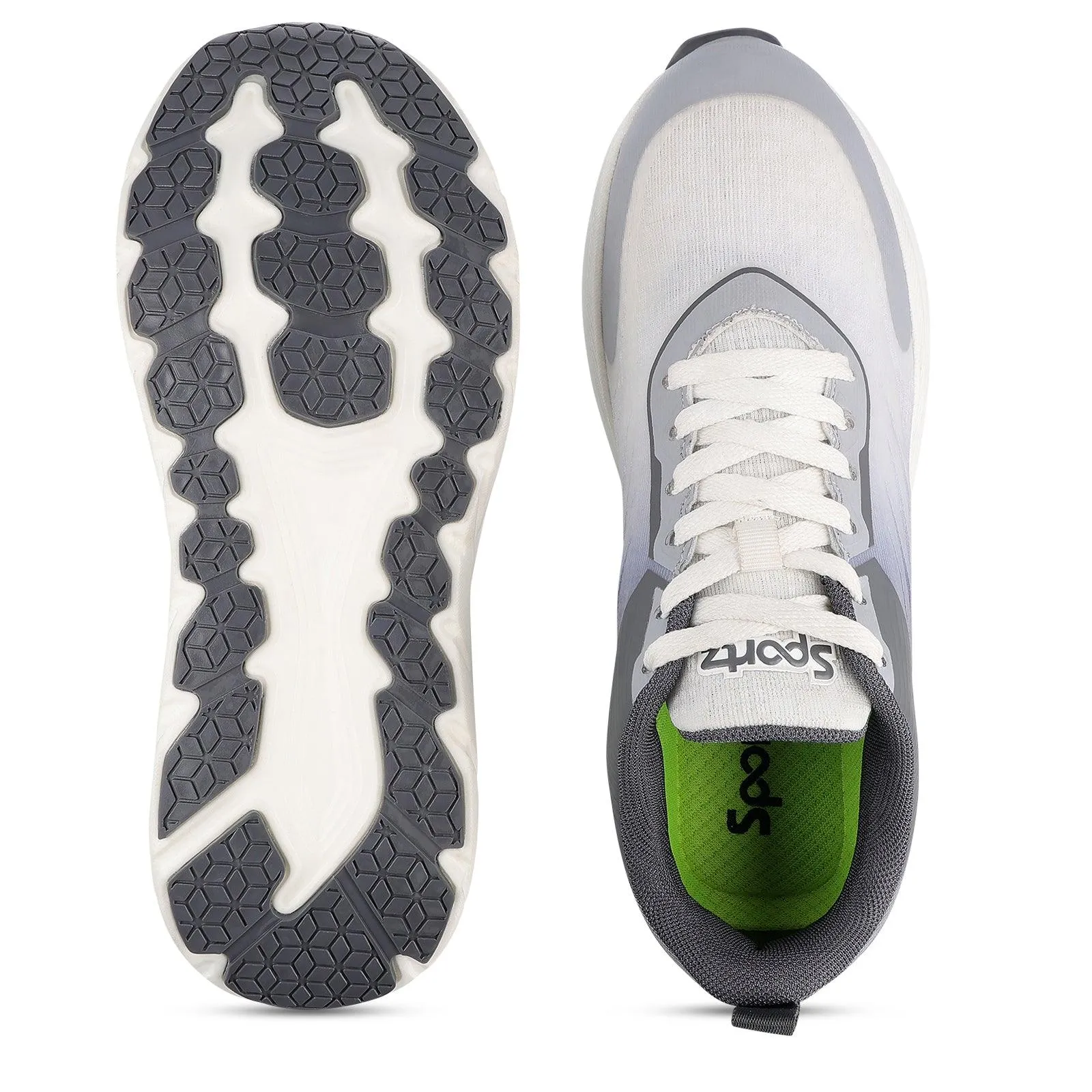 Men's Lace-up Sports Shoe - WS97543 White Grey