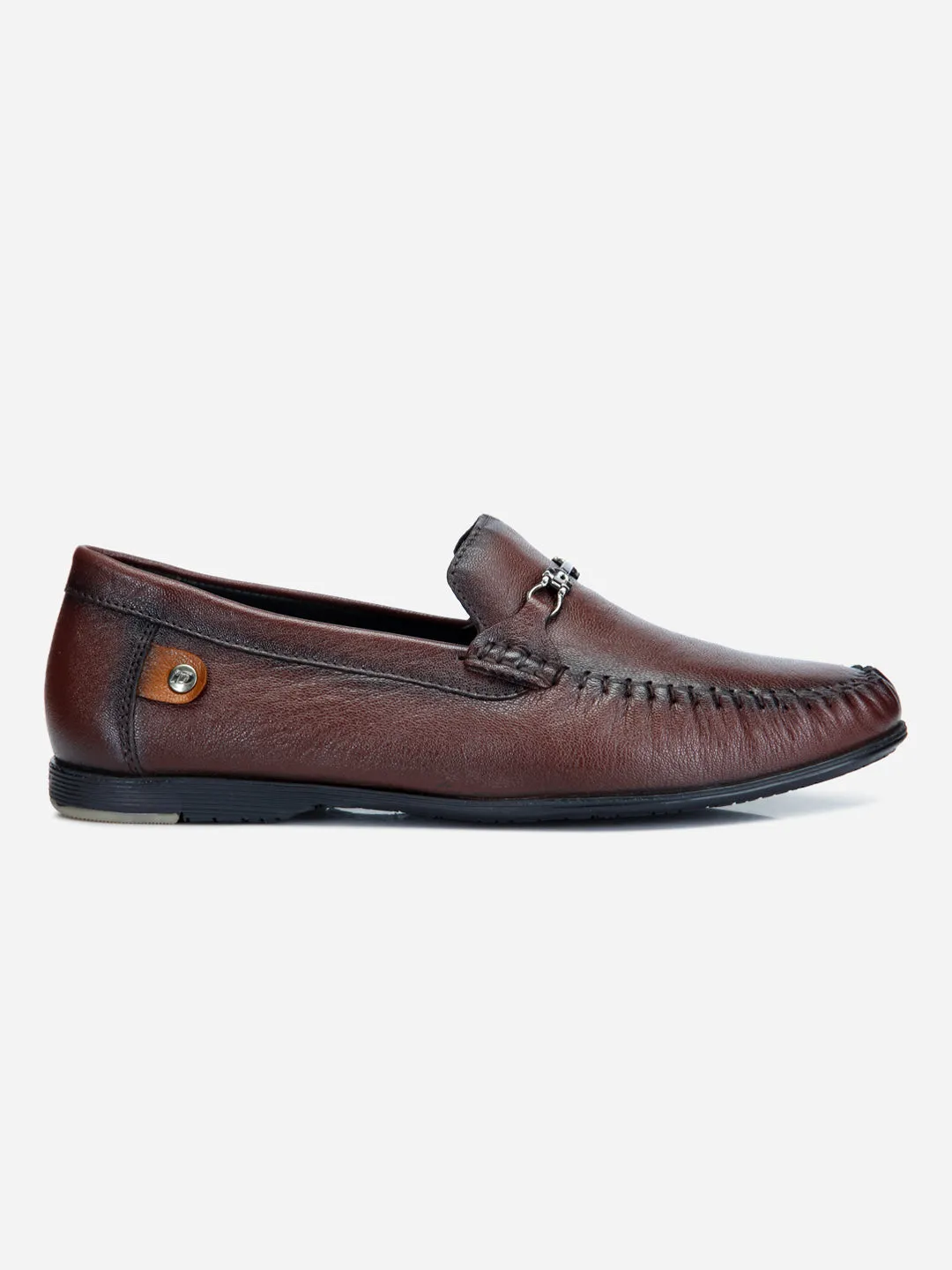 Men's Wine Moc Toe Semi Formal Loafer (ID1107)