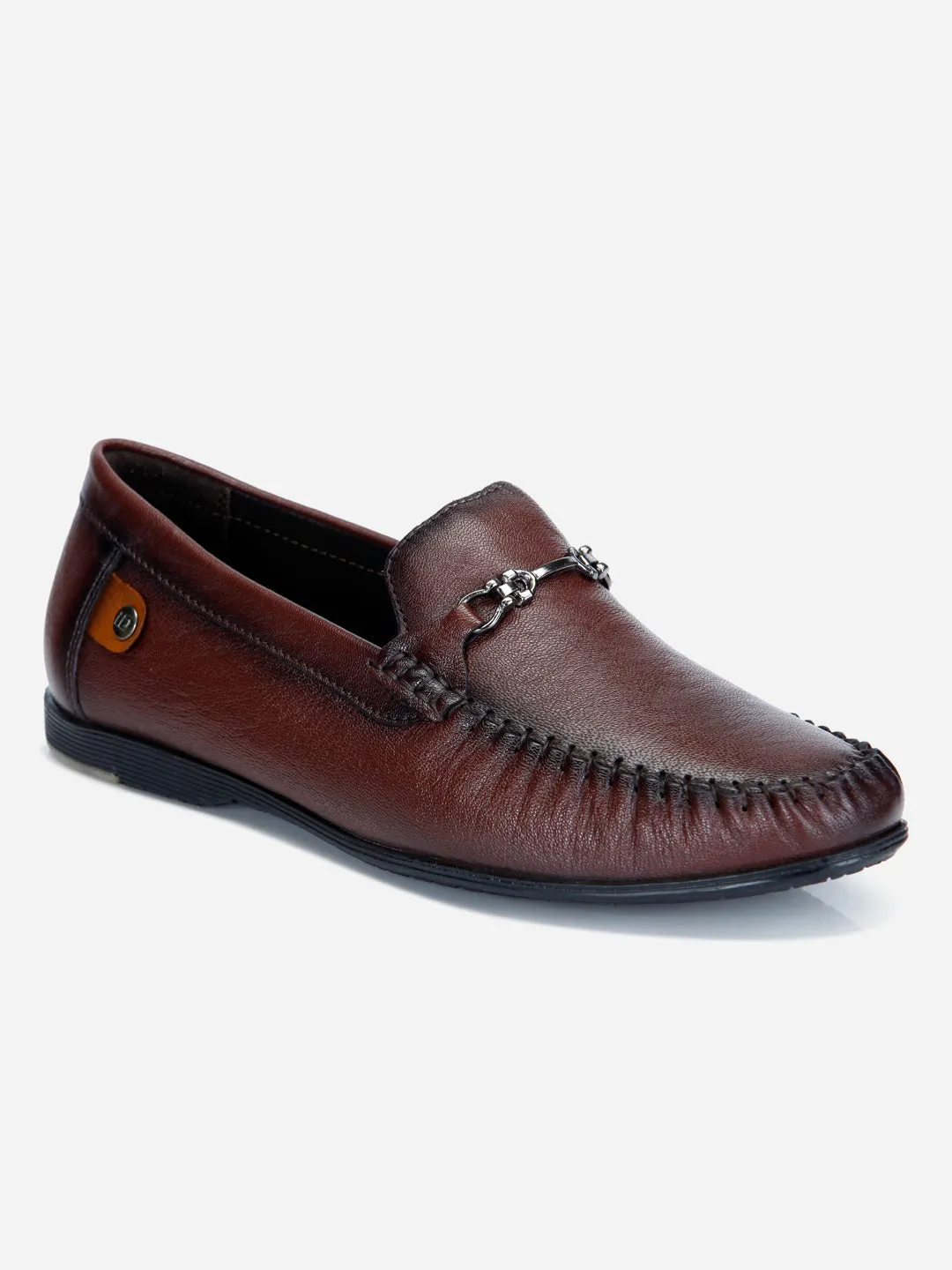 Men's Wine Moc Toe Semi Formal Loafer (ID1107)