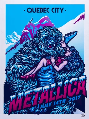 Metallica 2017 Quebec City, QC Festival D'ete De Poster - Silver