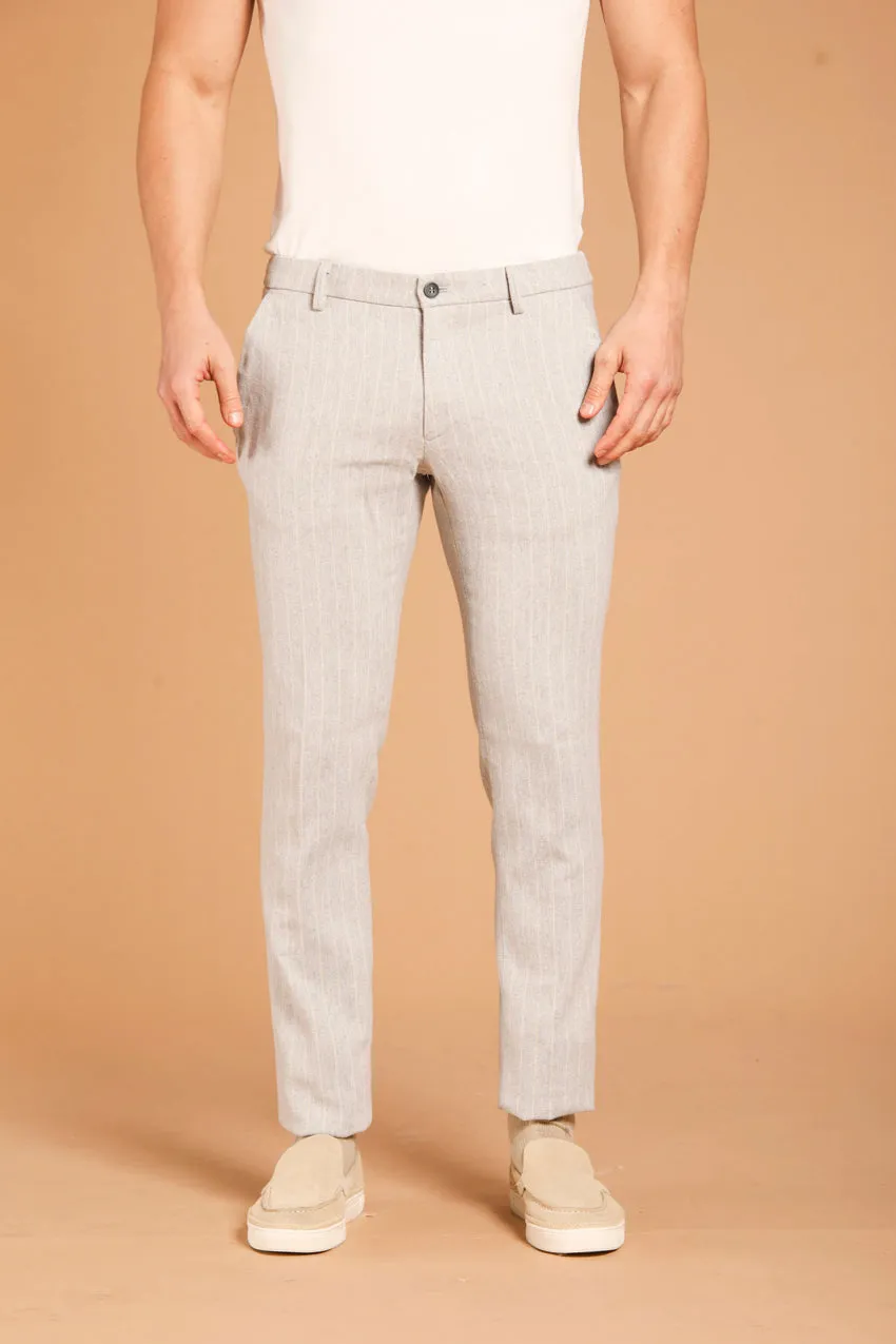 Milano City String pantalone chino uomo in cotone con effetto lana extra slim fit