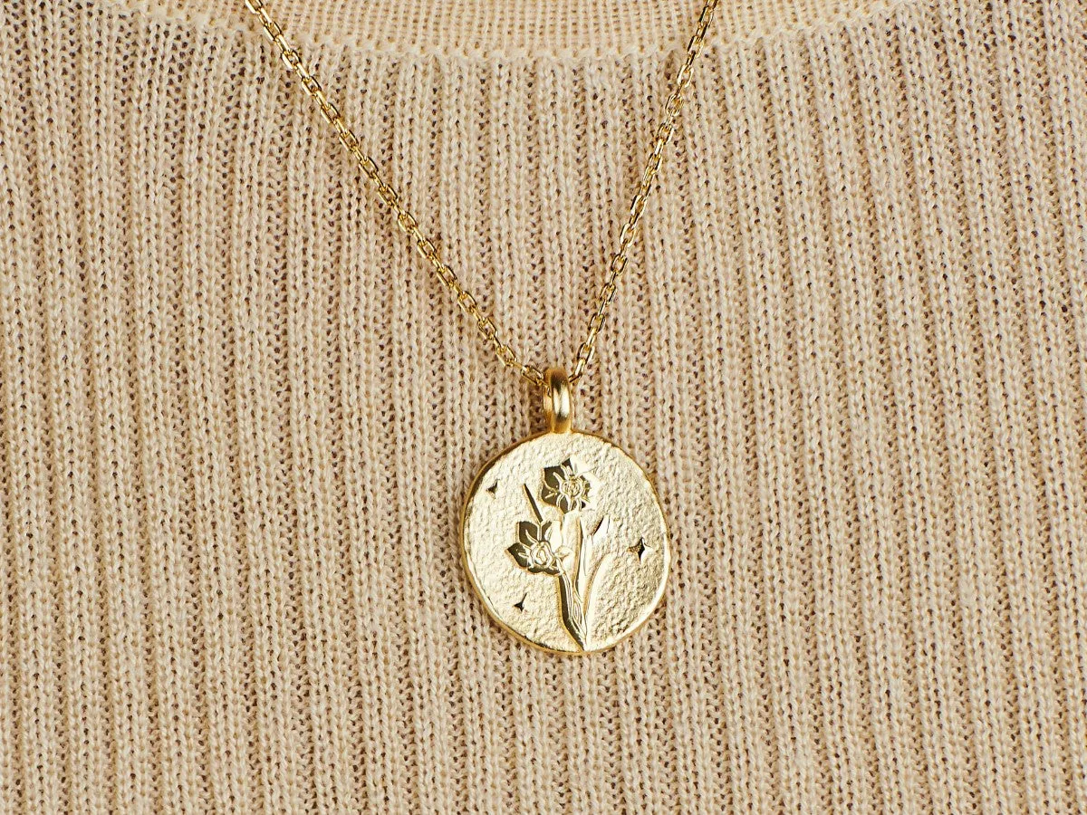 Narcissus Birth Flower Necklace - Dec