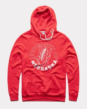 Nebraska Mascot Circle Red Hoodie