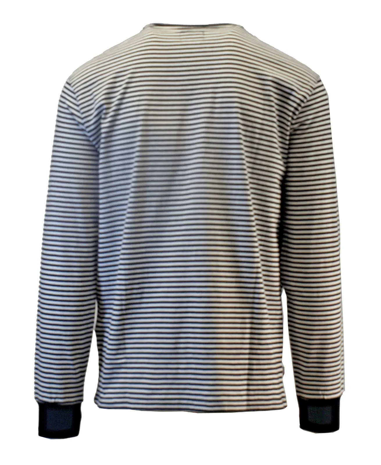 Obey Men's T-Shirt Black & White Striped Mini Chest Logo L/S (133)