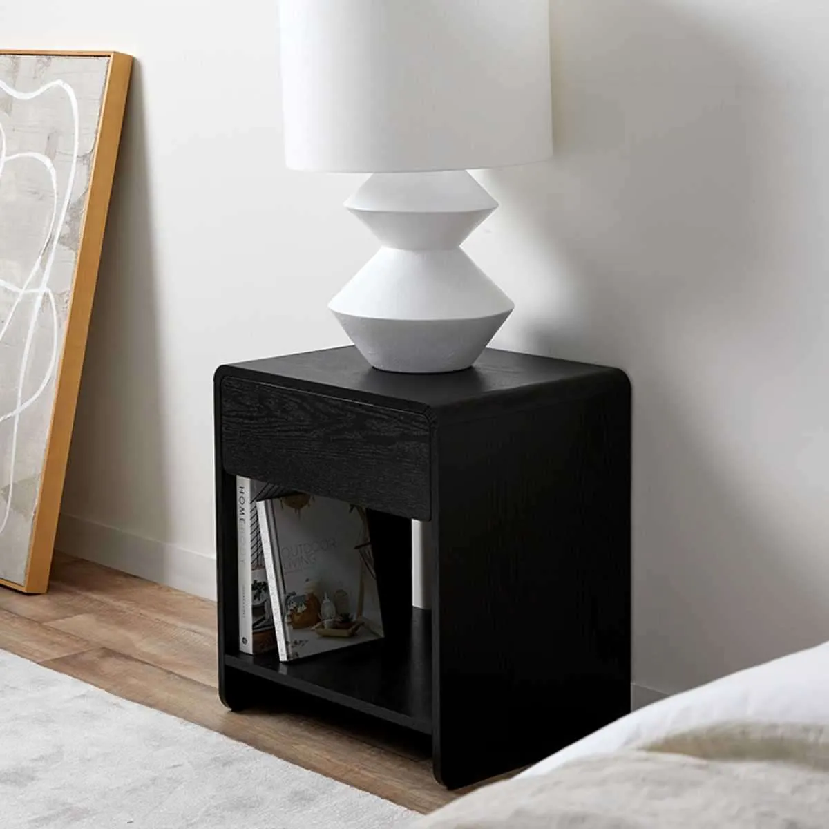 Owen Bedside Table - Black