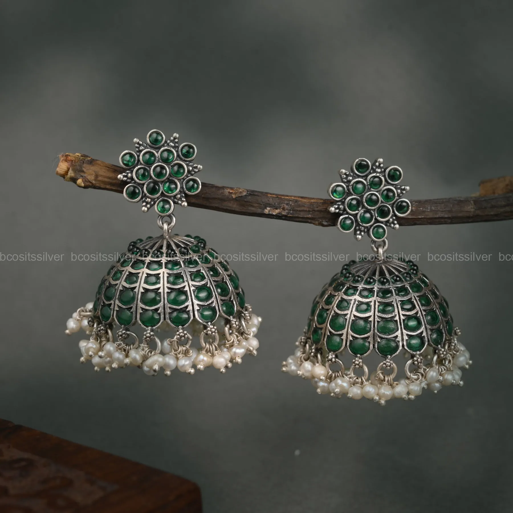 Oxidized Jhumka - 1080