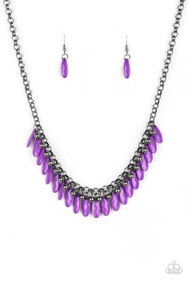 Paparazzi Accessories  - Jersey Shore #N221 Peg - Purple Necklace