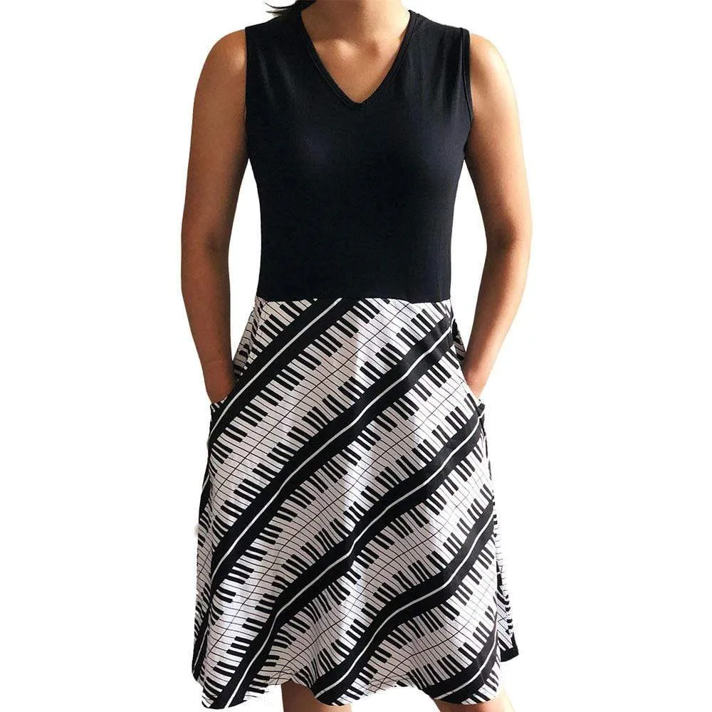 Piano Keys Sleeveless Eileen Dress