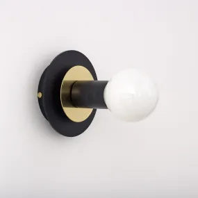 "Aureole" Wall Light - Black with Brass