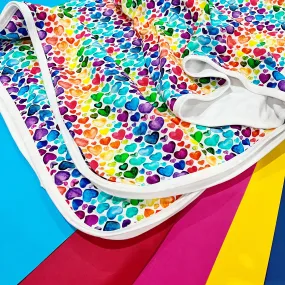 Rainbow heart print blanket