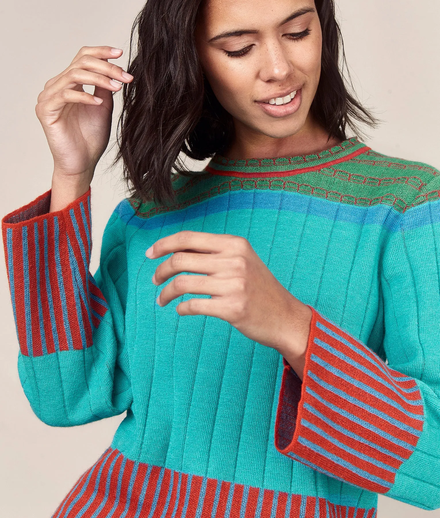 Ribbed Colour Block Sweater