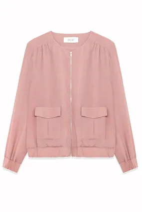 Silk Bomber: Silk Crepe De Chine Bomber Jacket