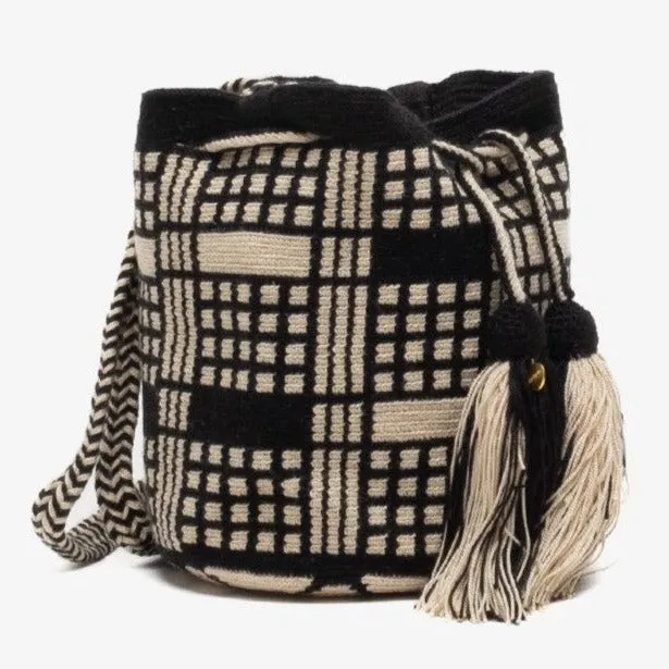 Small Crossbody Wayuu Blk, Beige