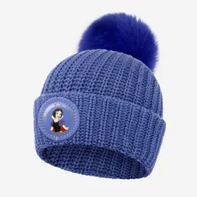 Snow White Baja Blue Kids Pom Beanie