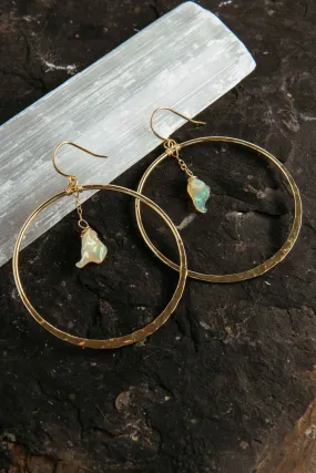 Spirit & Soul Opal Gold Hoop Earrings