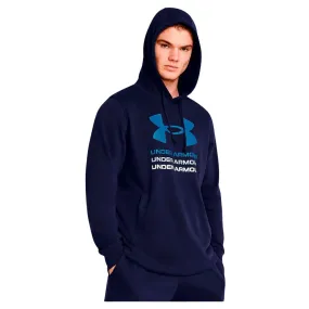 Sudadera con Gorro Under Armour para Hombre Rival Terry Graphic Hoodie Azul