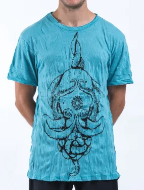 Sure Design Mens Octopus Mandala T-Shirt Turquoise