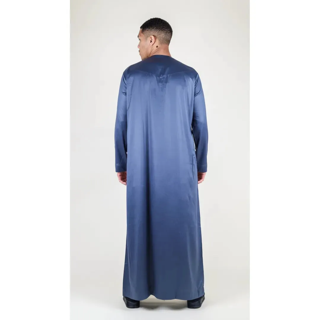 TT-002 - Men's Satin Emirati Thobe Islamic Clothing