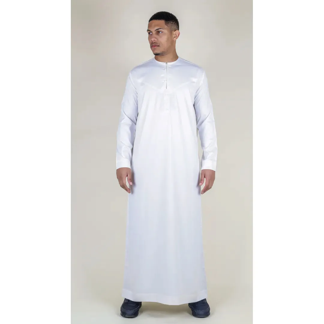 TT-002 - Men's Satin Emirati Thobe Islamic Clothing