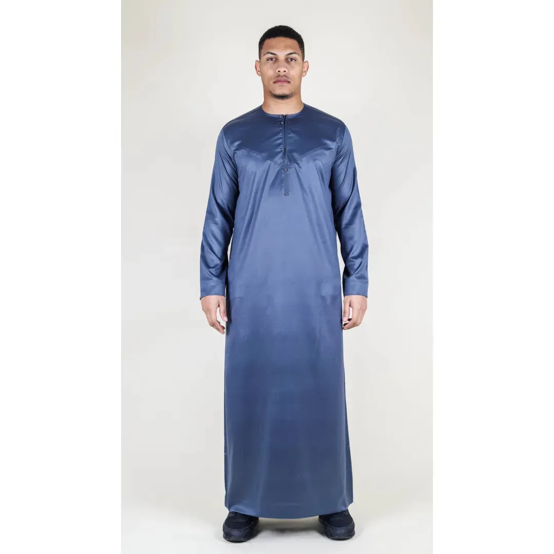 TT-002 - Men's Satin Emirati Thobe Islamic Clothing