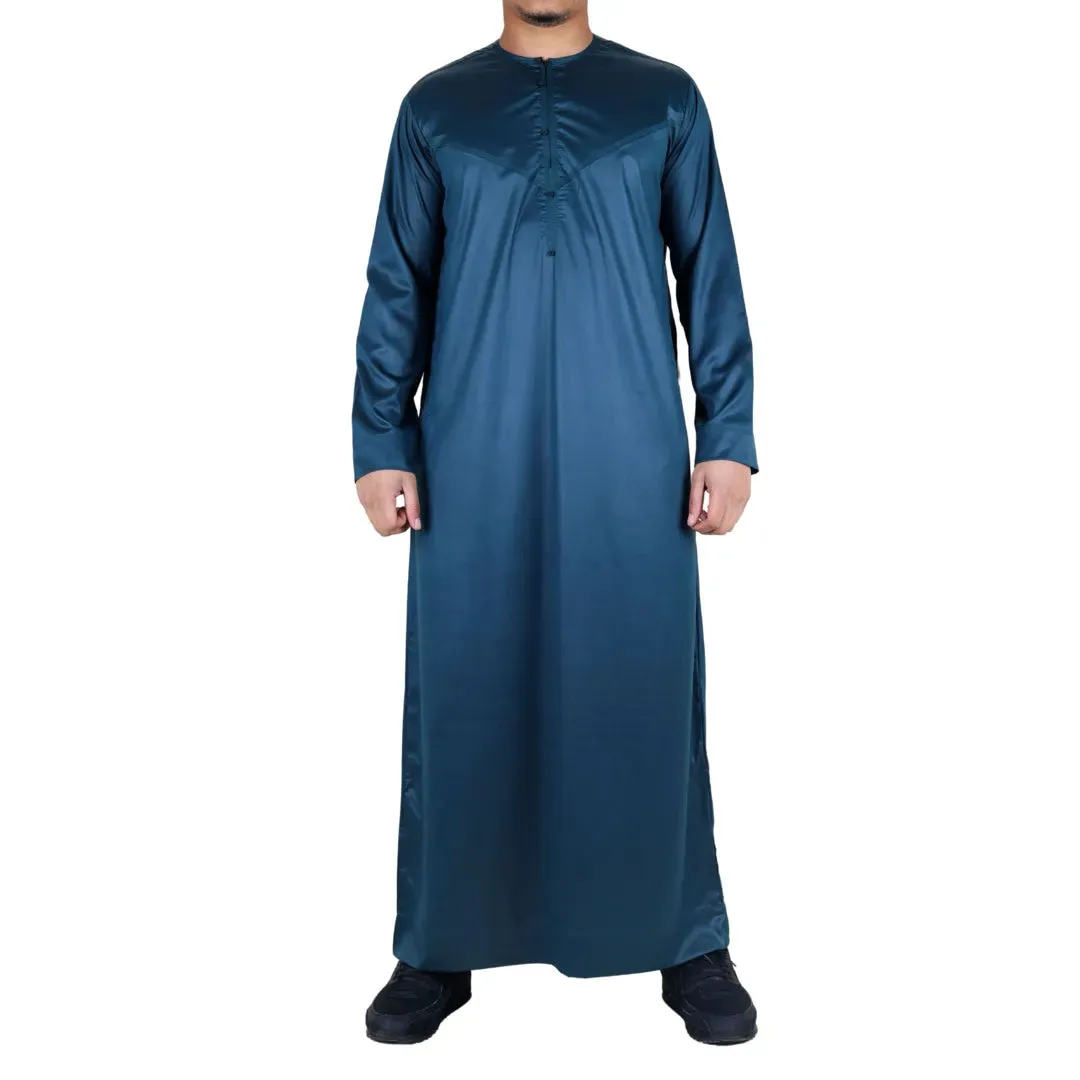 TT-002 - Men's Satin Emirati Thobe Islamic Clothing