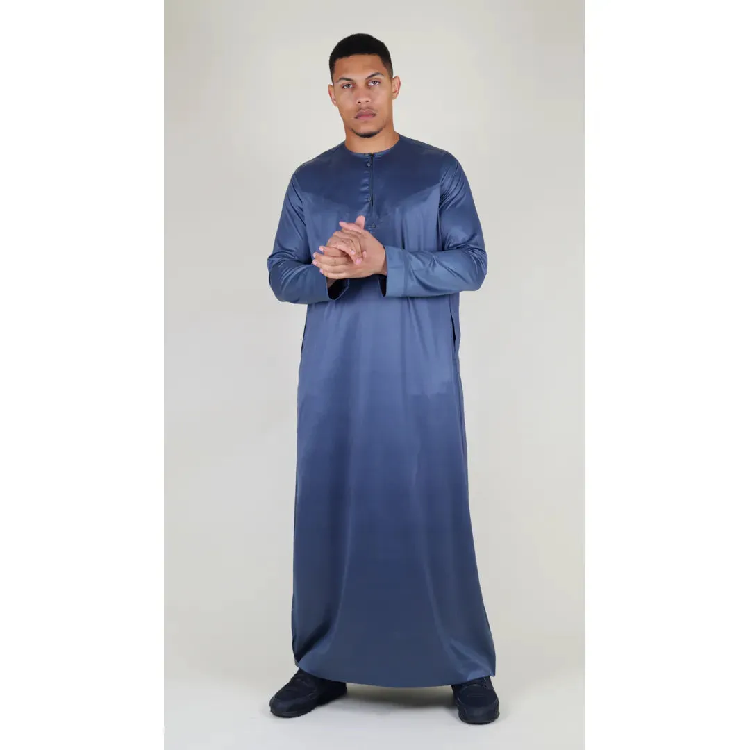 TT-002 - Men's Satin Emirati Thobe Islamic Clothing