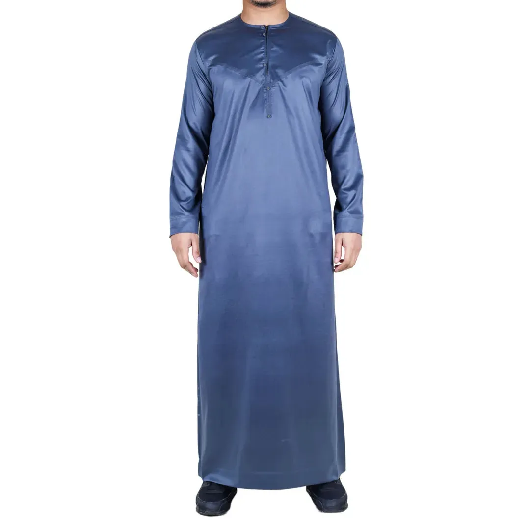 TT-002 - Men's Satin Emirati Thobe Islamic Clothing