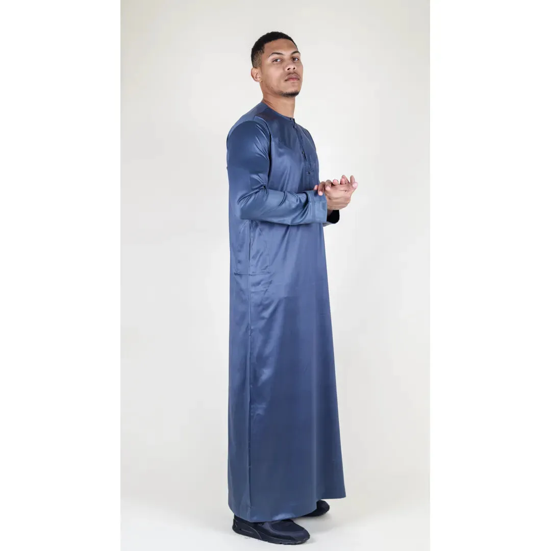 TT-002 - Men's Satin Emirati Thobe Islamic Clothing