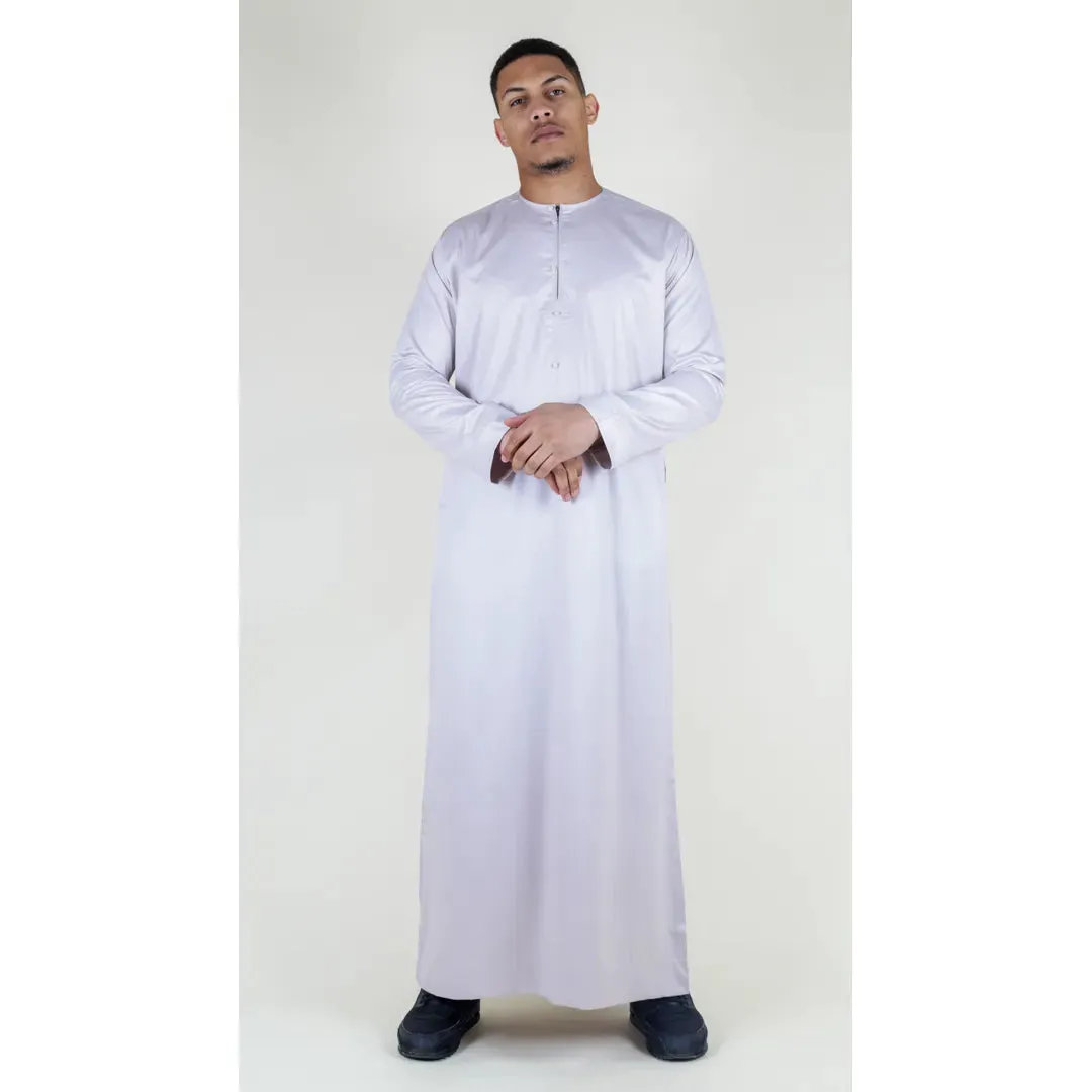 TT-002 - Men's Satin Emirati Thobe Islamic Clothing