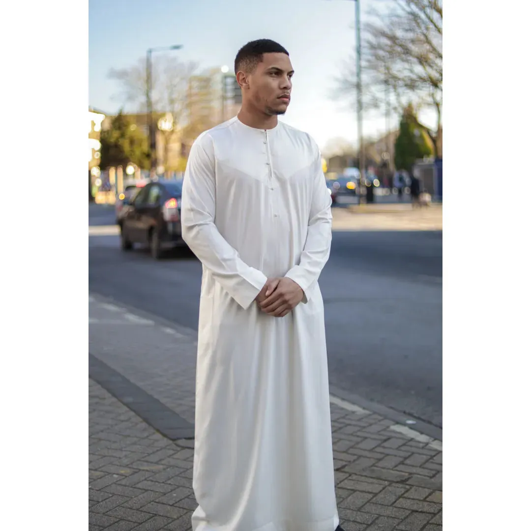 TT-002 - Men's Satin Emirati Thobe Islamic Clothing