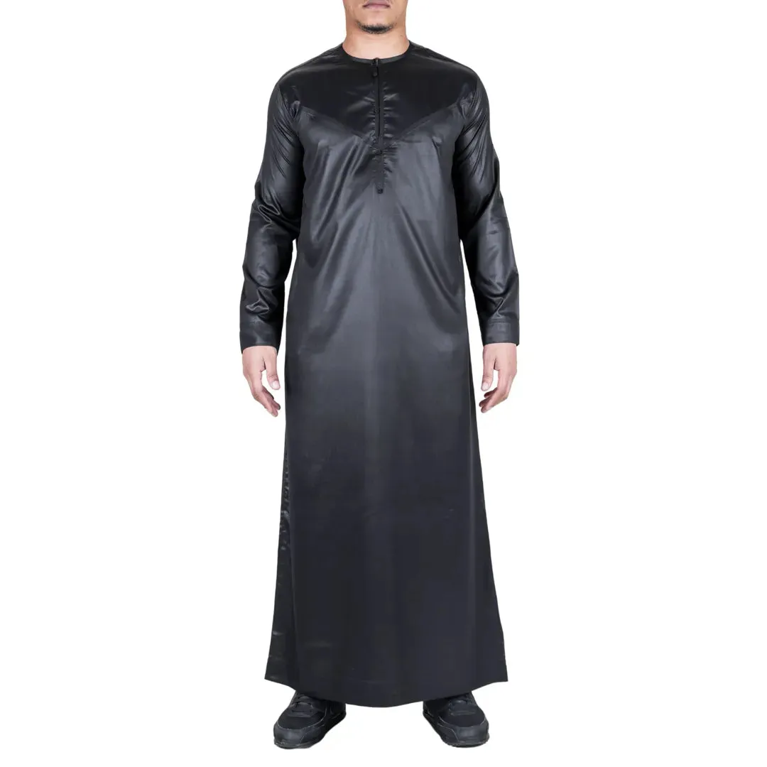 TT-002 - Men's Satin Emirati Thobe Islamic Clothing