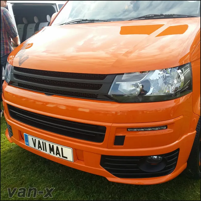 VW T5.1 Transporter Matte Black Badgeless Grille *Clearance* [B Grade] Painted and Ready to Fit