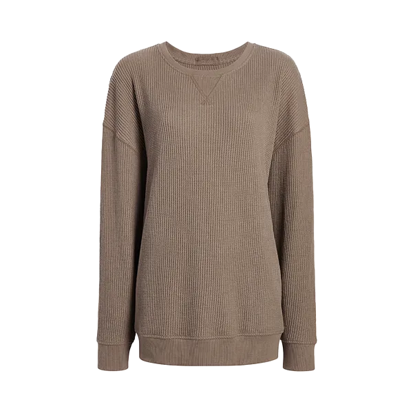 Waffle Crewneck Pullover | Mocha