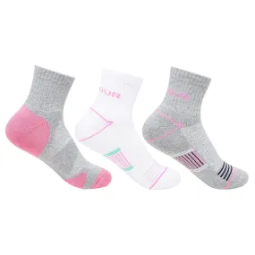 Women Multicolored Cushioned Ankle- Length  Sports Socks -Pack Of 3